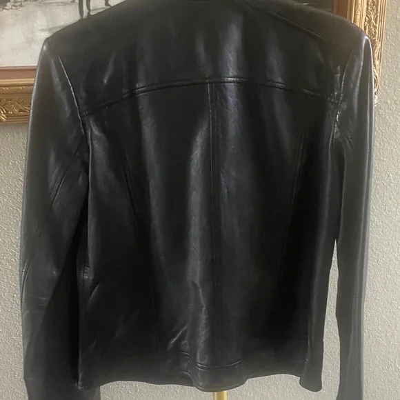 Bernardo Black Leather Jacket - Picture 11 of 14